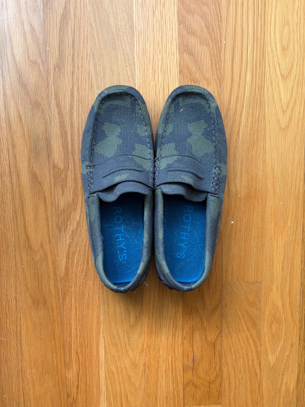 Rothy's Men's Camouflage Slip-On Loafers in Green